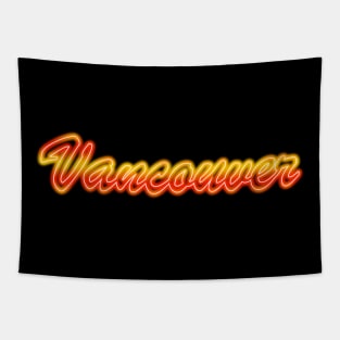 Neon Hockey City Vancouver in 1992 Retro Colors Tapestry