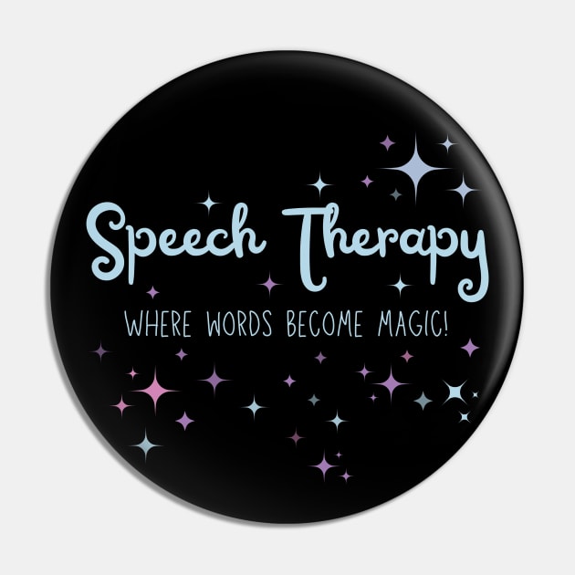 Speech Therapy – Magic of Words – Blue Stars Pin by bumpyroadway08