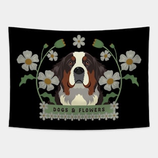 Dogs And Flowers Tapestry