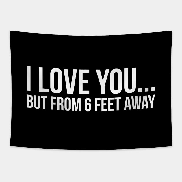 I LOVE YOU... BUT FROM 6 FEET AWAY funny saying quote Tapestry by star trek fanart and more