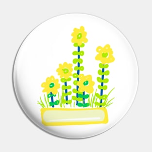 YELLOW FLOWERS IN YELLOW POT Pin
