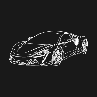 McLaren 560s Wireframe White Drawing T-Shirt