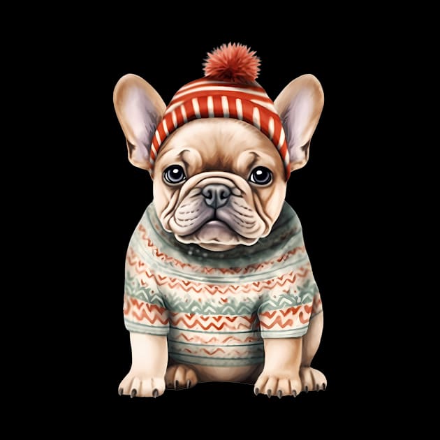 Christmas Sweater French Bulldog by RandyRaePrints