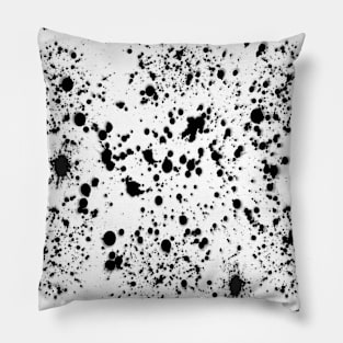 Black and White Paint Splat Pattern Pillow