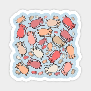 Peach Fuzz Flying Cats Magnet