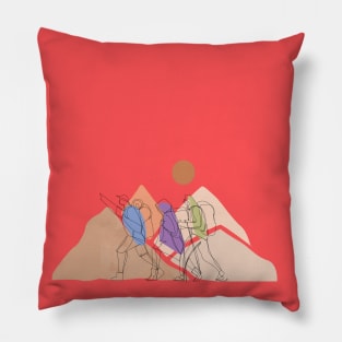 Mountain Climbers Hiking I Nature Passion Pillow