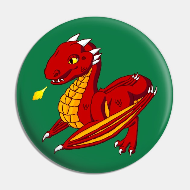 Baby Wyvern - Fire Pin by PewterKat