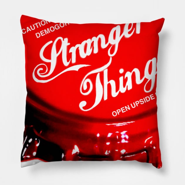 Hawkins Cola cap May contain Demogorgans Pillow by Diversions pop culture designs