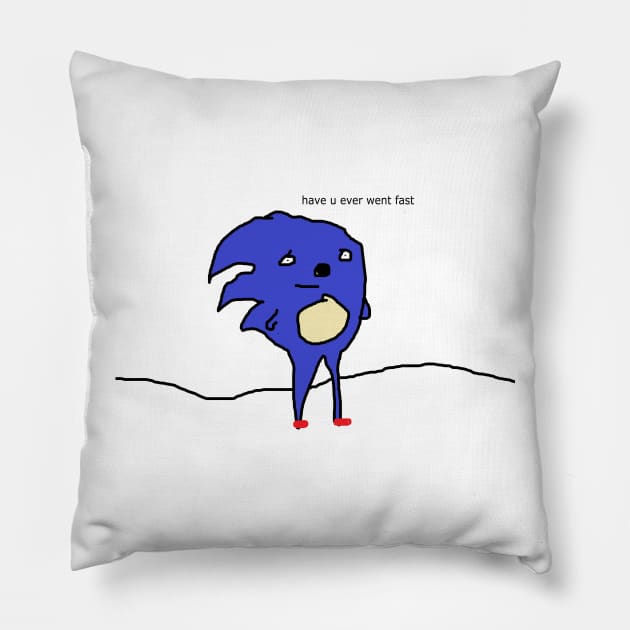 sanic hegehog meme [Sonic Parody] Pillow by ThisOnAShirt