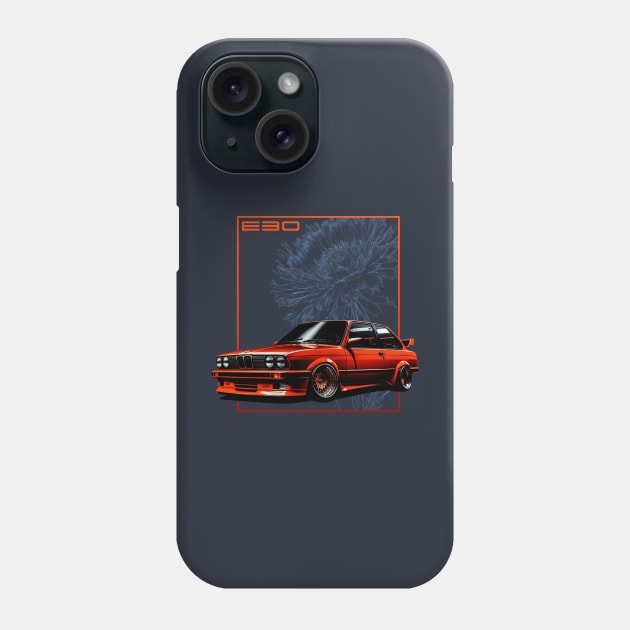 E30 Red-Orange Phone Case by Kid Relic