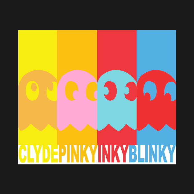 PACMAN Inky, Blinky, Pinky and Clyde by Eyz