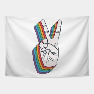 Peace Sign - Peace Hand Sign Gesture Tapestry