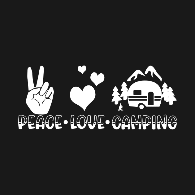 Peace Love Camping Caravan Grandma Renter Gift by Shirtglueck