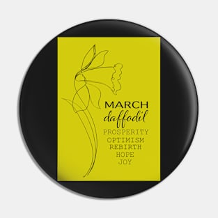 March Birthflower Card - Daffodil Pin