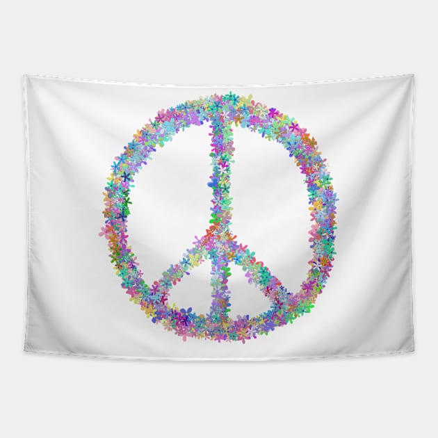 Peace Flower Power Sign Tapestry by Art by Deborah Camp