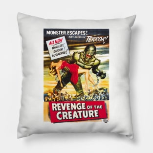 Revenge of the Creature Movie Poster Pillow