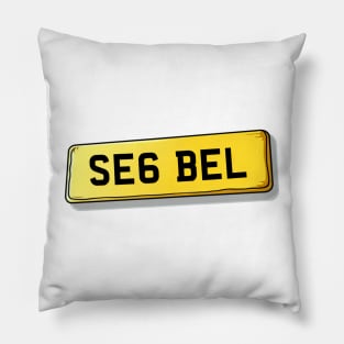 SE6 BEL Bellingham Number Plate Pillow