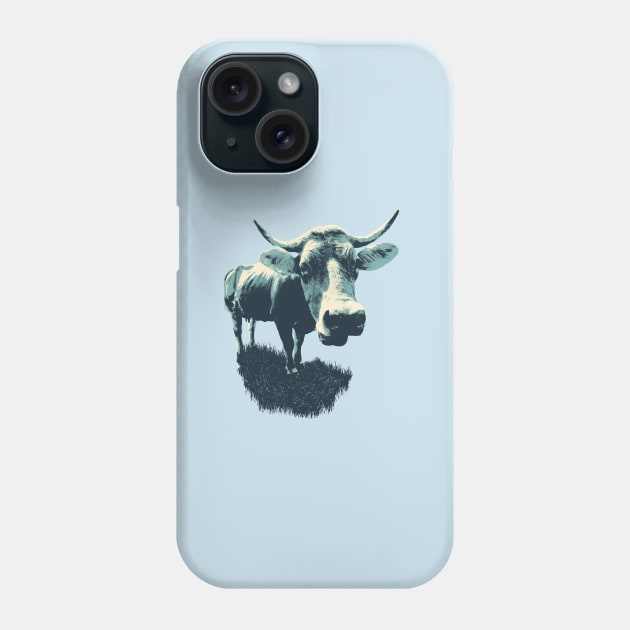 Vintage classic retro cow in field Phone Case by MalmoDesigns