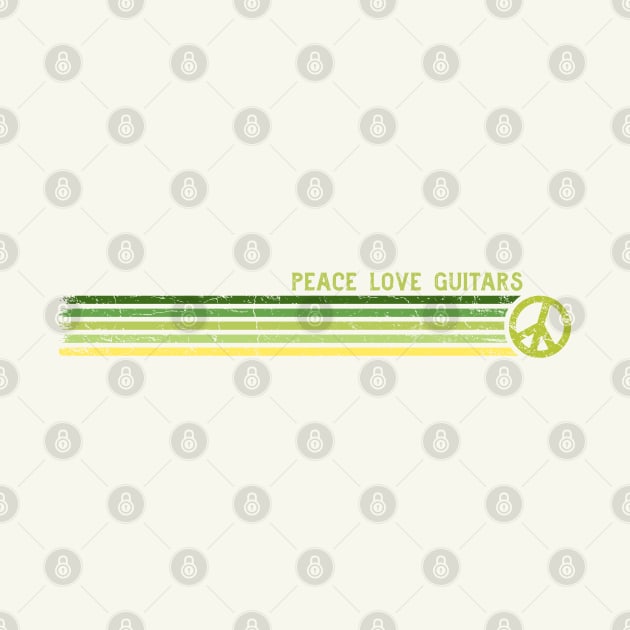 PEACE LOVE GUITARS Retro Green Stripes by Jitterfly