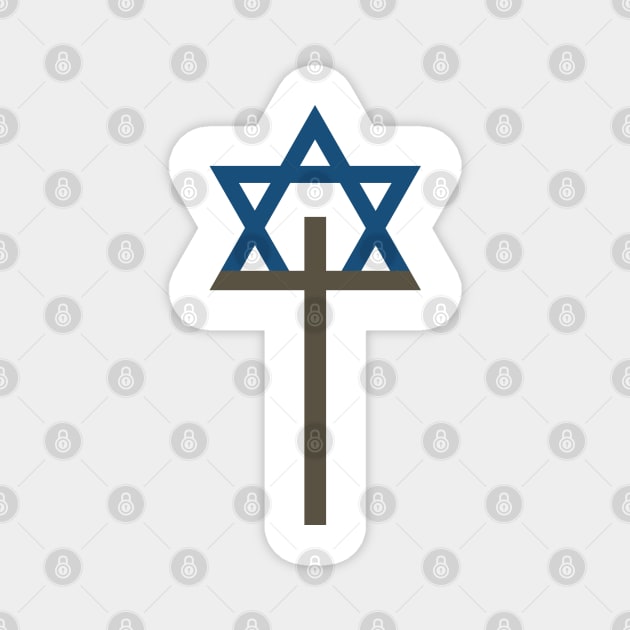 Combination of Star of David with Cross religious symbols Magnet by wavemovies