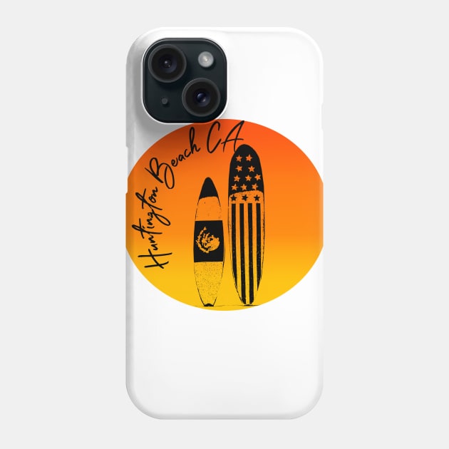 Huntington Beach Surfboards and Sunsets Phone Case by ButterflyInTheAttic