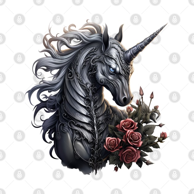 Gothic Unicorn Roses by Chromatic Fusion Studio