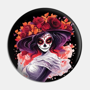 Skull Lady - Halloween Design Pin