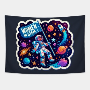 Out of this World: Women in STEM Space Adventurer Astronaut Girl Tapestry