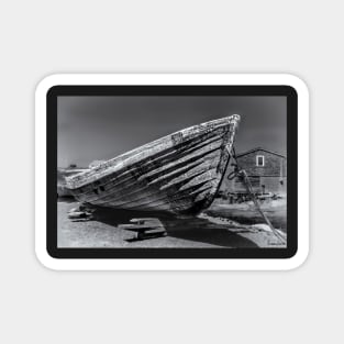 Old Dory at Peggys Cove B&W Magnet