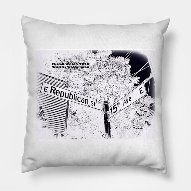 Republican Street &amp; 15th Avenue, COOKIES N CREME, Seattle, Washington by Mistah Wilson Pillow by MistahWilson