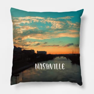 Cool sunset photography of Nashville Tennessee skyline sunset sky USA city break Pillow