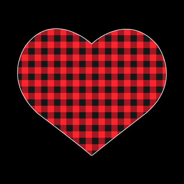 Heart Red Plaid Buffalo Christmas by Nancie