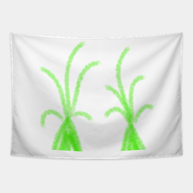 Green watercolor coconut tress art Tapestry by Artistic_st