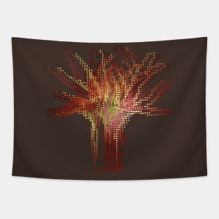 Autumn Tree Square Leaf Abstract Tapestry