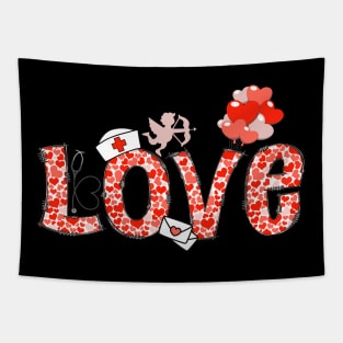 Nurse Valentines " LOVE" Heart Letters Tapestry