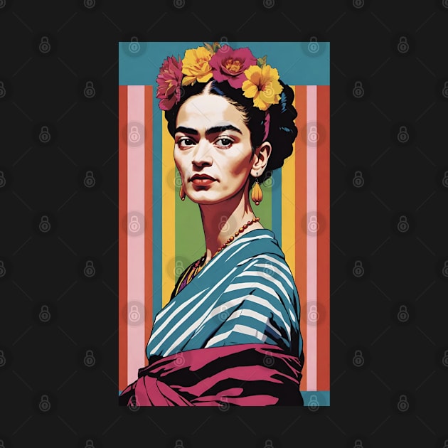 Frida's Striped Spectrum: Colorful Illustration by FridaBubble