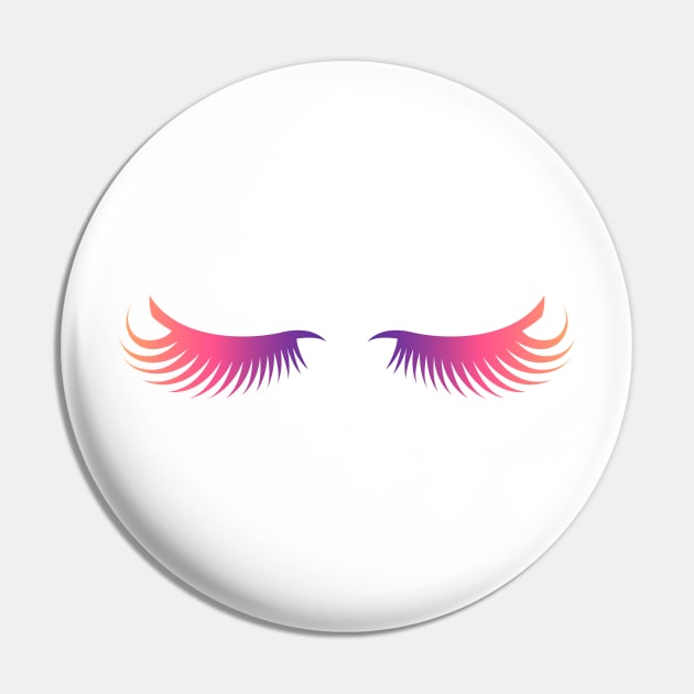 Colorful Eyelashes Pin by LittleMissy