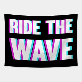 Ride The Wave - Blurry Glitchy Style Tapestry