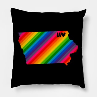 USA States: Iowa (rainbow) Pillow