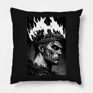 Fierce King of Fire Illustration Pillow