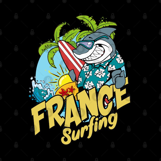 France surfing shark by SerenityByAlex