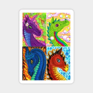 Four elements dragons Magnet