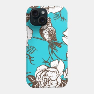 pattern with birds and flowers Phone Case