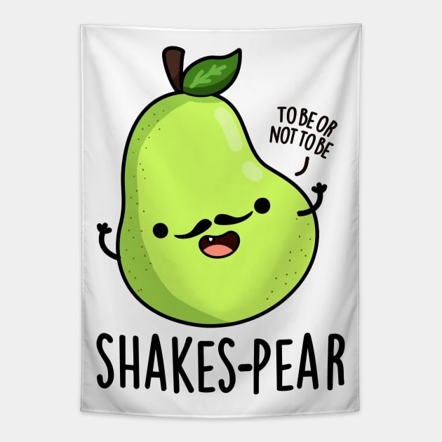 Shakes-pear Cute Pear Fruit Pun Tapestry by punnybone