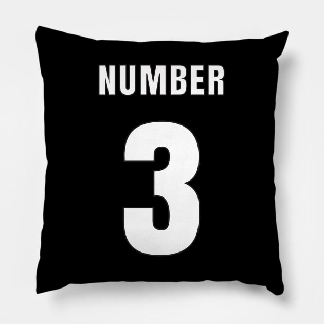 NUMBER 3 FRONT-PRINT Pillow by mn9