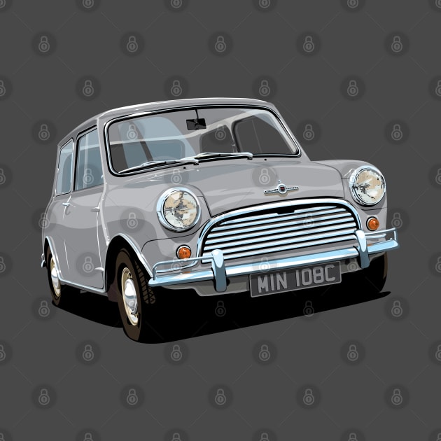 classic mini cooper in grey by candcretro