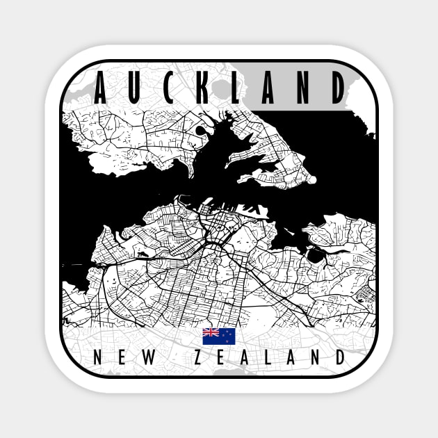 Auckland Map New Zealand Magnet by ArtisticParadigms