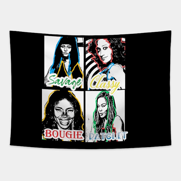 Savage Girlfriends Tapestry by Cargoprints