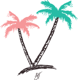 Jhoni The Voice "His and Her Palm Tree" Tee Magnet