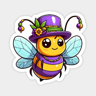 Mardi Gras Bee Magnet